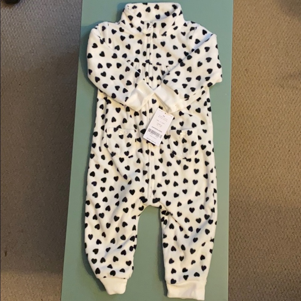 NEW Carters fleece heart one piece, 9 months